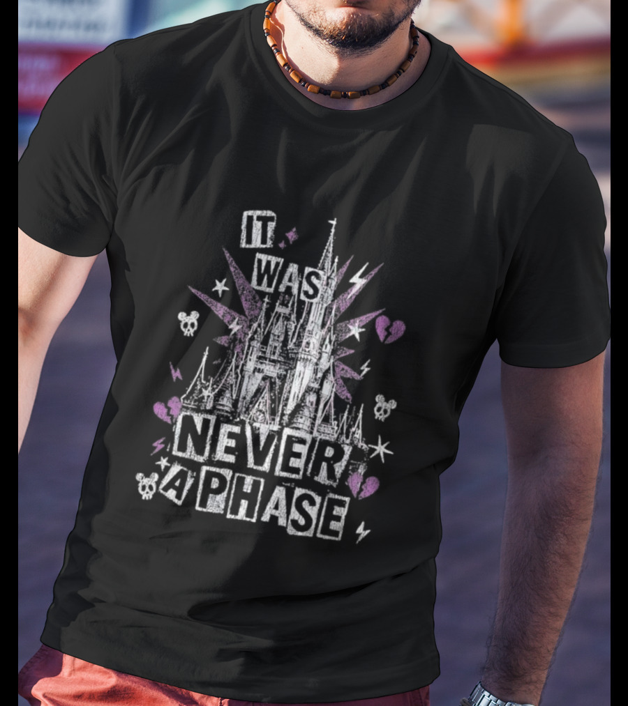 The Lost Bros It Was Never A Phase Pink Hearts Halloween Castle T-Shirt