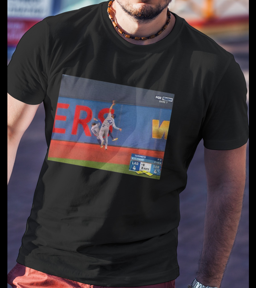 FOX MLB Game 7 Los Angeles Dodgers Kiké Hernández Andy Pages World Series T-Shirt