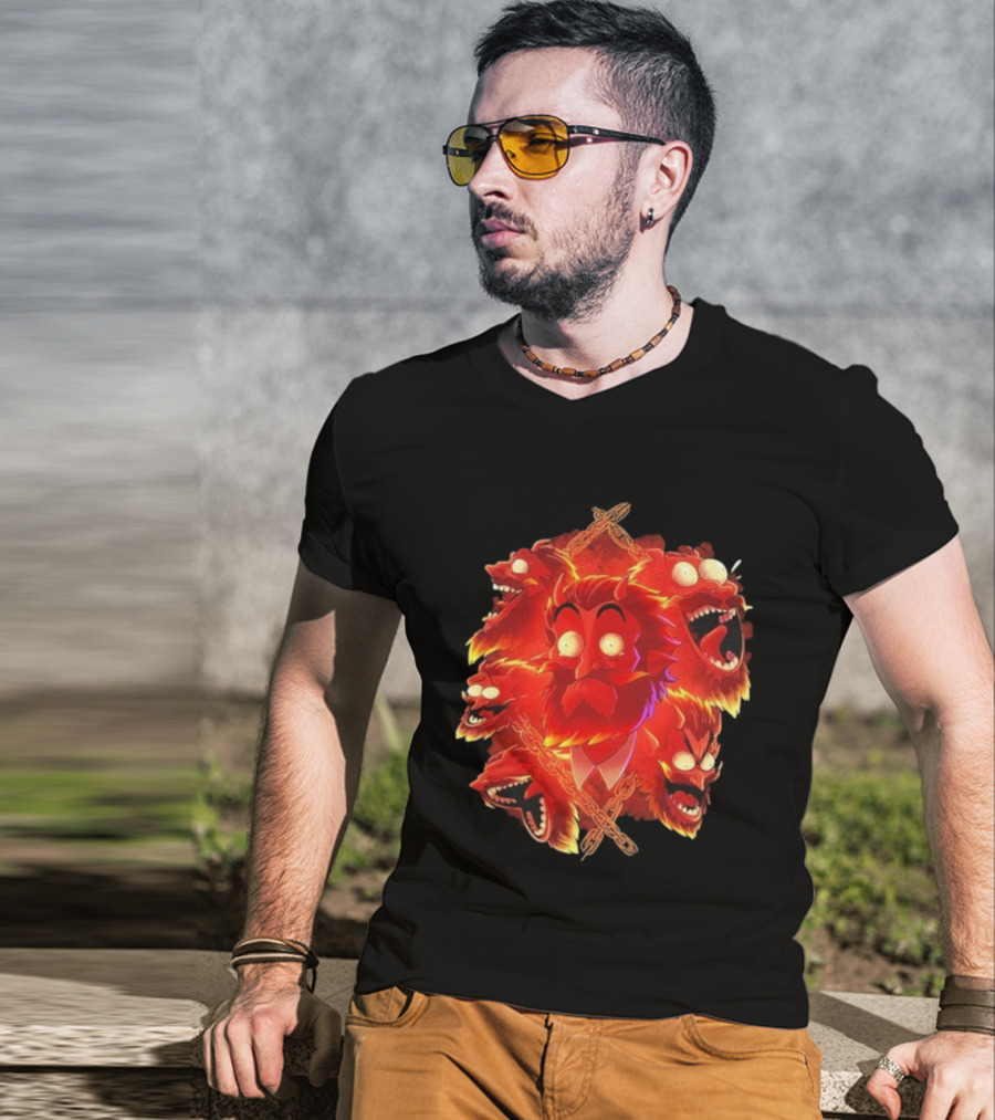 Legends Of Avantris Gideon Laughing Fiery Demon Faces T-Shirt