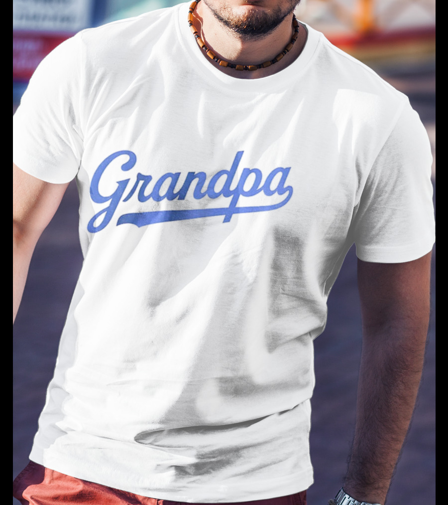 LA Dodgers Baseball Grandpa Styled Text T-Shirt