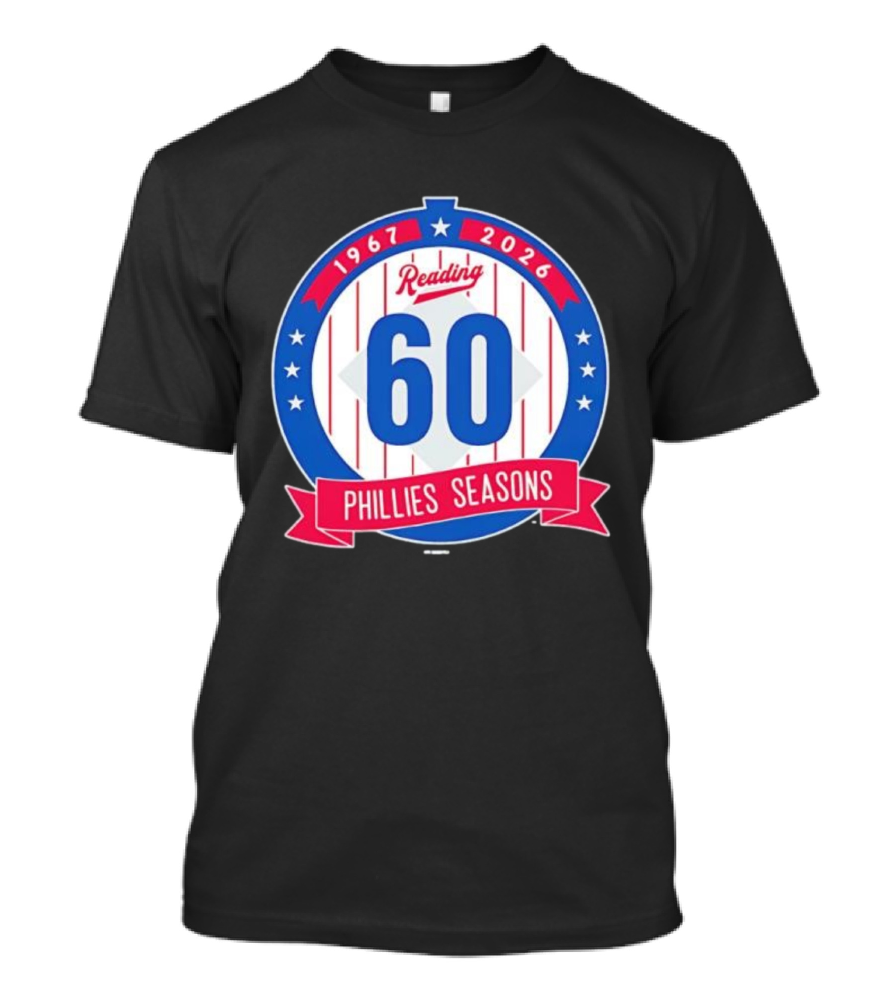 Reading Phillies 60th Anniversary 1967-2026 Phillies Seasons T-Shirt