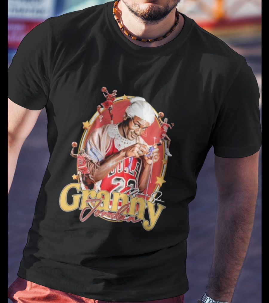 Granny Jordan Bulls 23 Basketball Stars Signature T-Shirt