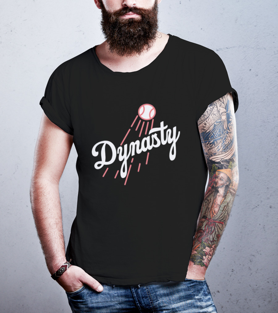 Dynasty Baseball Script With Red Streaked Ball T-Shirt