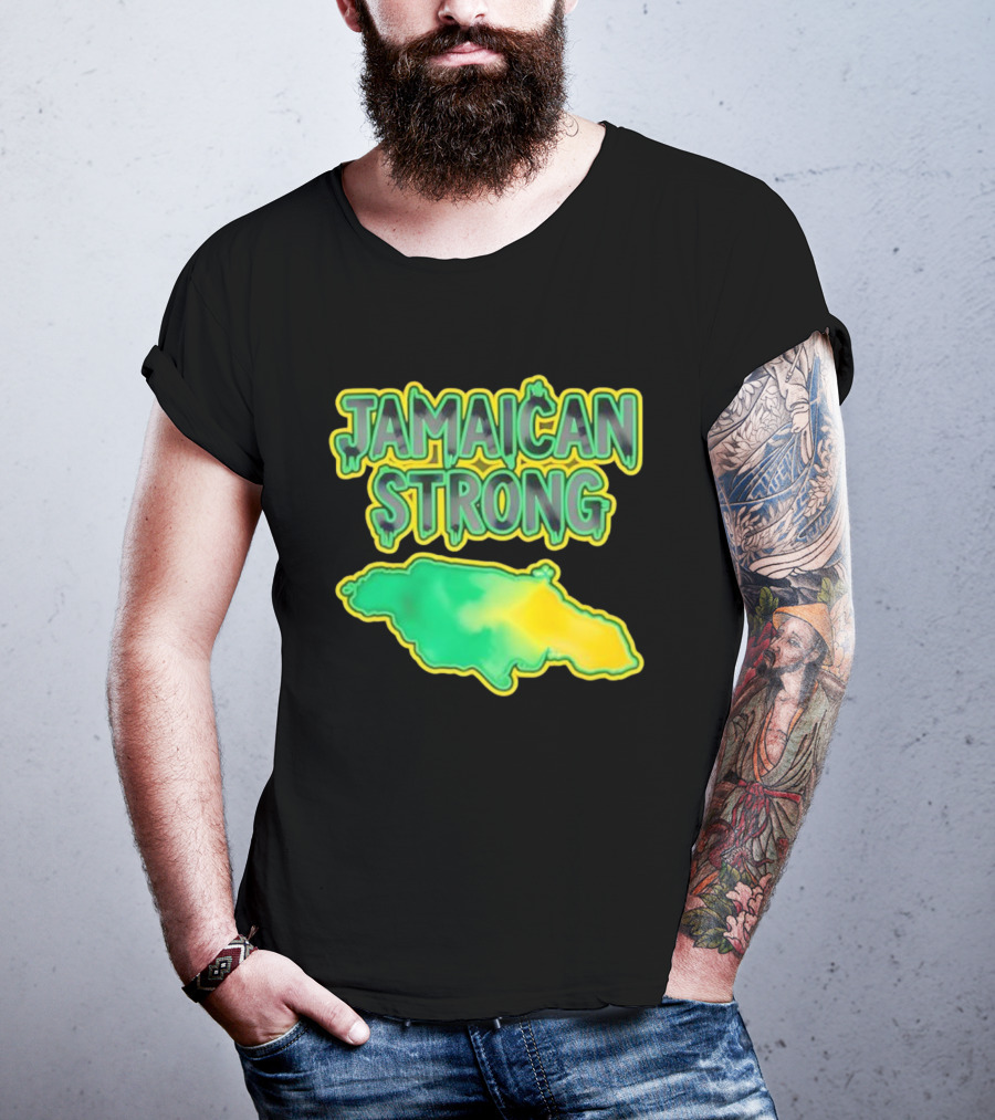 Jamaican Strong Watercolor Country Map T-Shirt