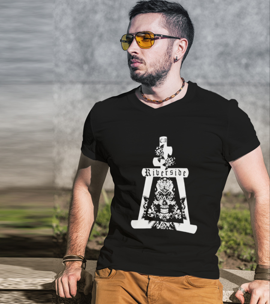 Riverside California Mission Inn Bell Skull Design T-Shirt