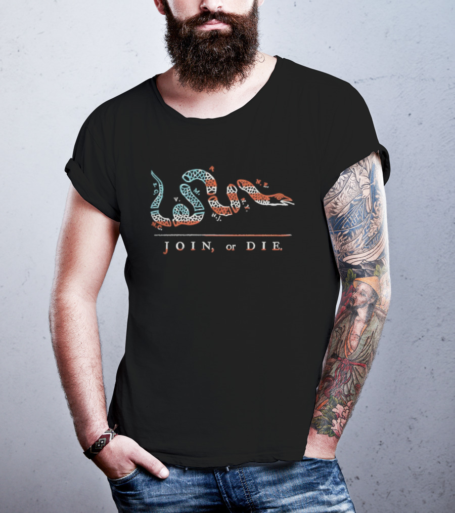 Join Or Die Patriotic Snake Flag T-Shirt