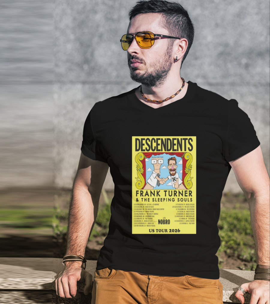 Descendents Frank Turner & The Sleeping Souls NOBRO US Tour 2026 With Concert Dates T-Shirt