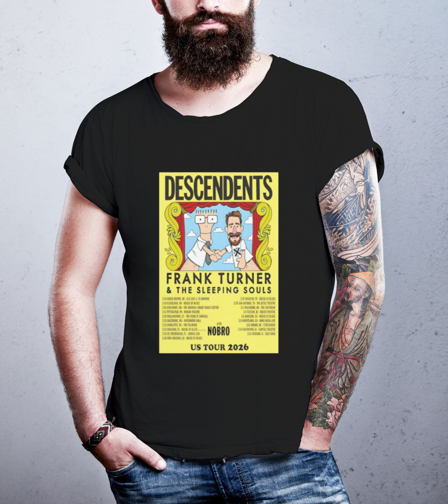 Descendents Frank Turner & The Sleeping Souls NOBRO US Tour 2026 With Concert Dates T-Shirt