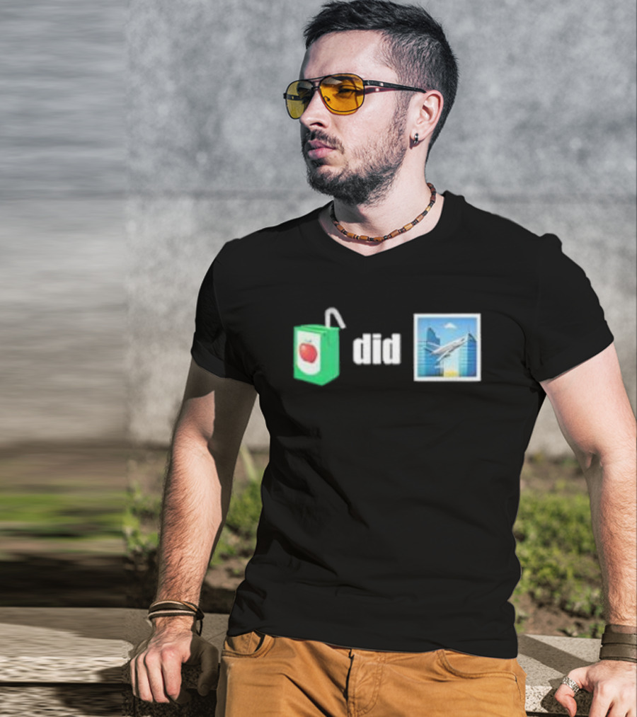 Juice Box 9-11 Airplane Twin Towers Iconic Concept T-Shirt