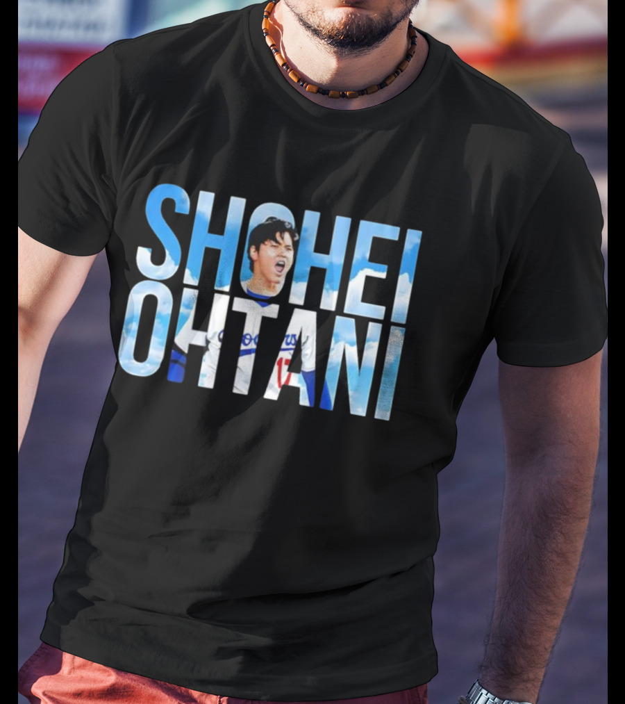 Shohei Ohtani Let's Go Dodgers With Blue Sky Letters T-Shirt