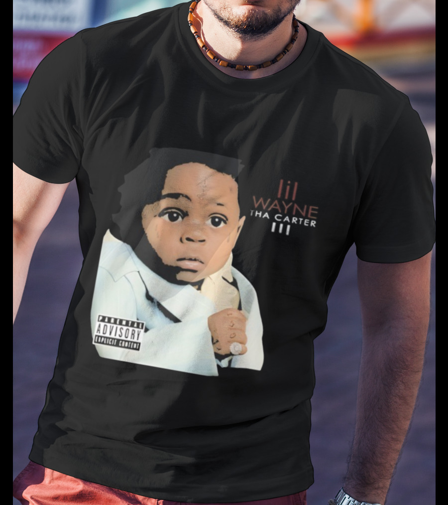 Lil Wayne Tha Carter III Album Cover Baby With Parental Advisory Explicit Content T-Shirt