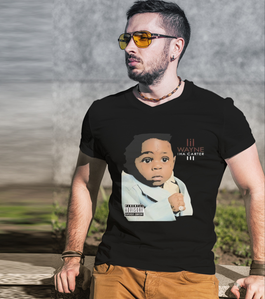Lil Wayne Tha Carter III Album Cover Baby With Parental Advisory Explicit Content T-Shirt