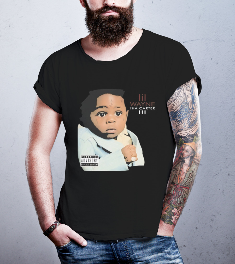 Lil Wayne Tha Carter III Album Cover Baby With Parental Advisory Explicit Content T-Shirt