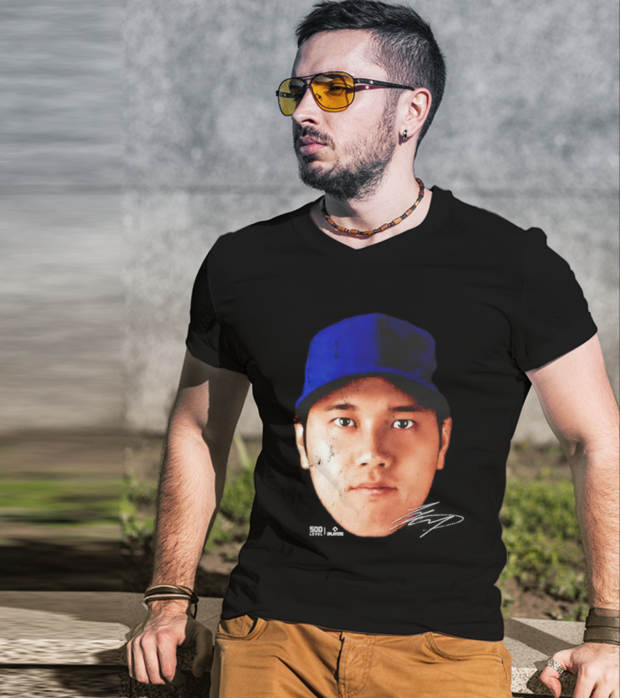 Shohei Ohtani Los Angeles Vintage Head Signature T-Shirt
