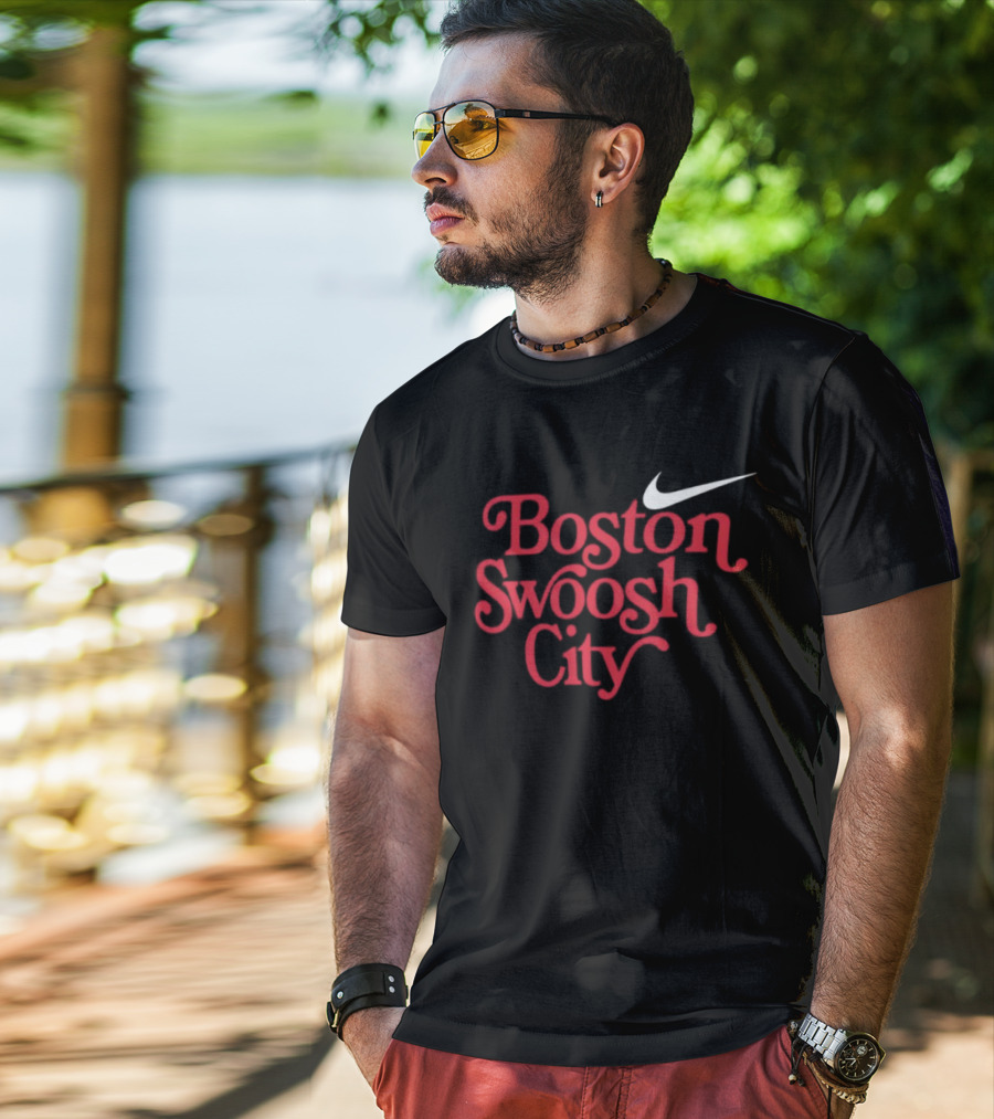 Boston Swoosh City Sportswear Iconic Nike Style T-Shirt