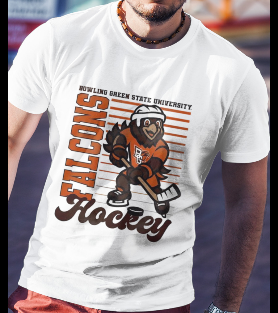 Bowling Green Falcons Freddy Falcon Hockey BG Mascot T-Shirt