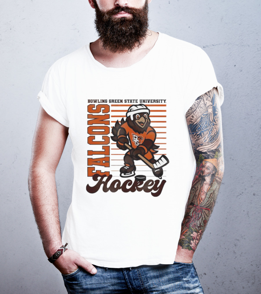 Bowling Green Falcons Freddy Falcon Hockey BG Mascot T-Shirt
