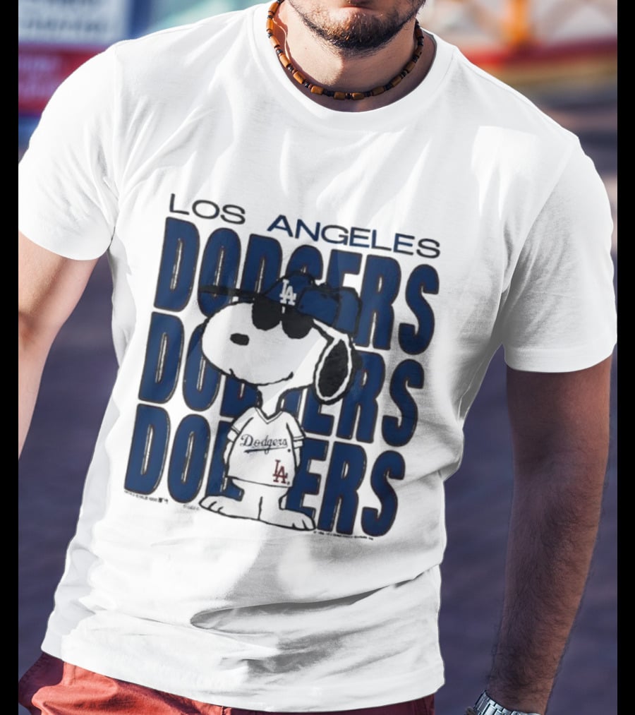 Snoopy Los Angeles Dodgers Jersey Vintage Style T-Shirt