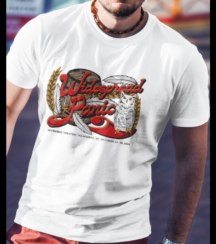 Widespread Panic Owl And Barrel Milwaukee Riverside Theater Event T-Shirt