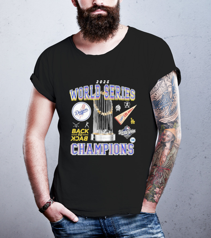 2025 World Series Champions Los Angeles Dodgers Back-to-Back Triumph T-Shirt