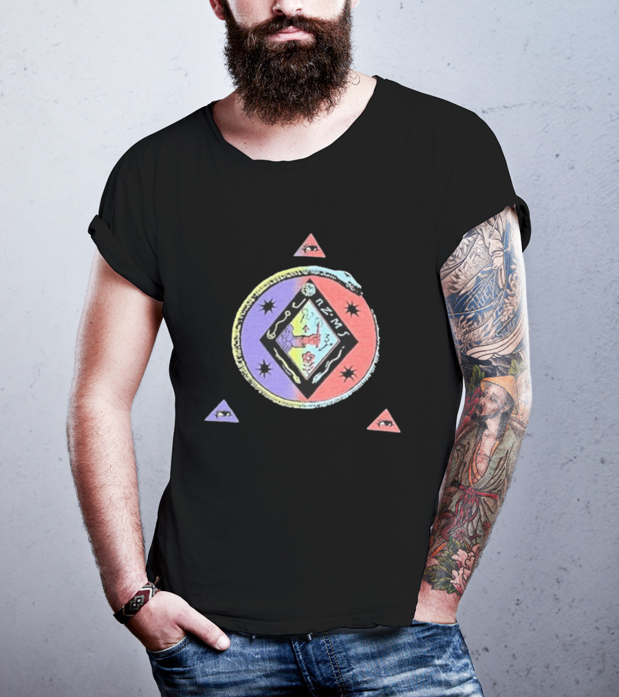 Ancient Symbols Serpent Encircled Eye Triangles Mysterious Insignia T-Shirt