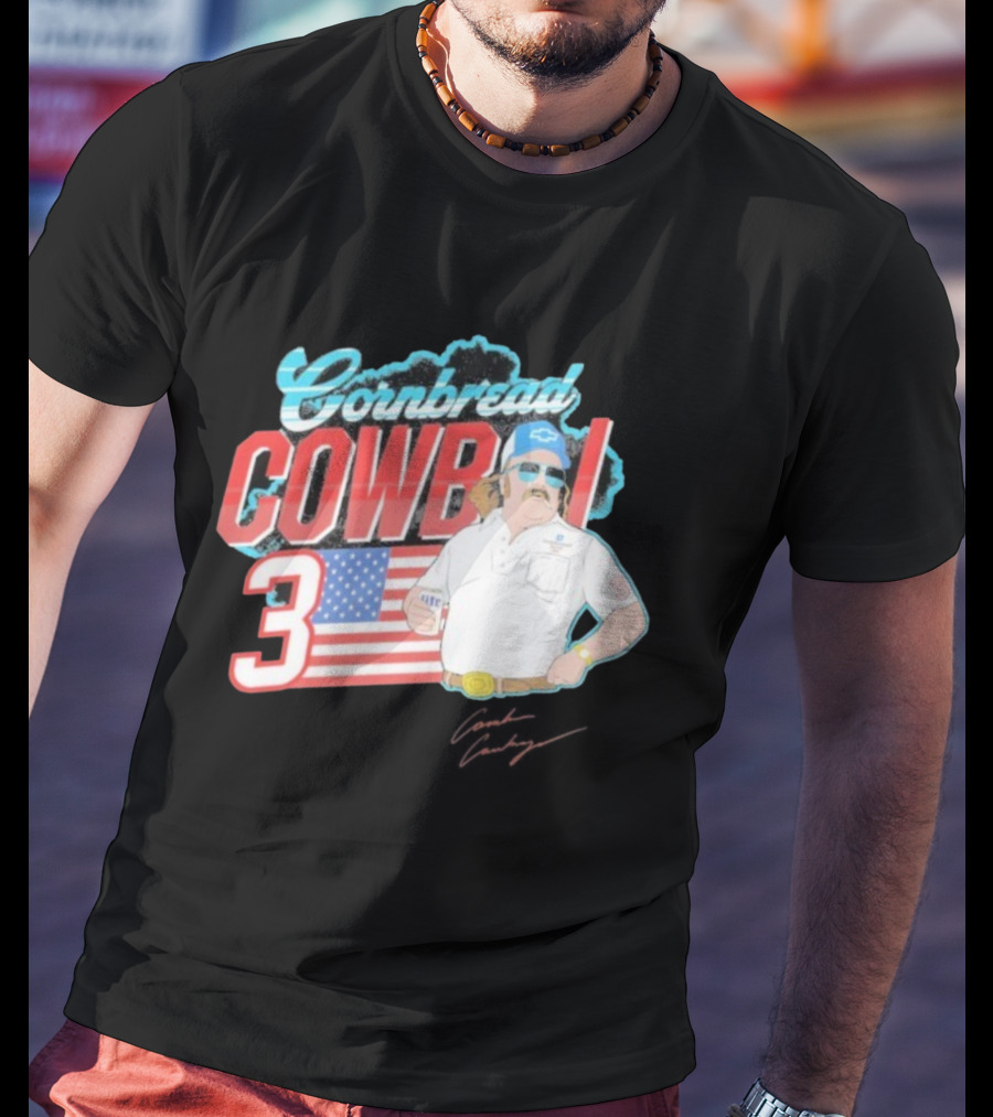Cornbread Cowboi American Flag 3 Racing Fan T-Shirt