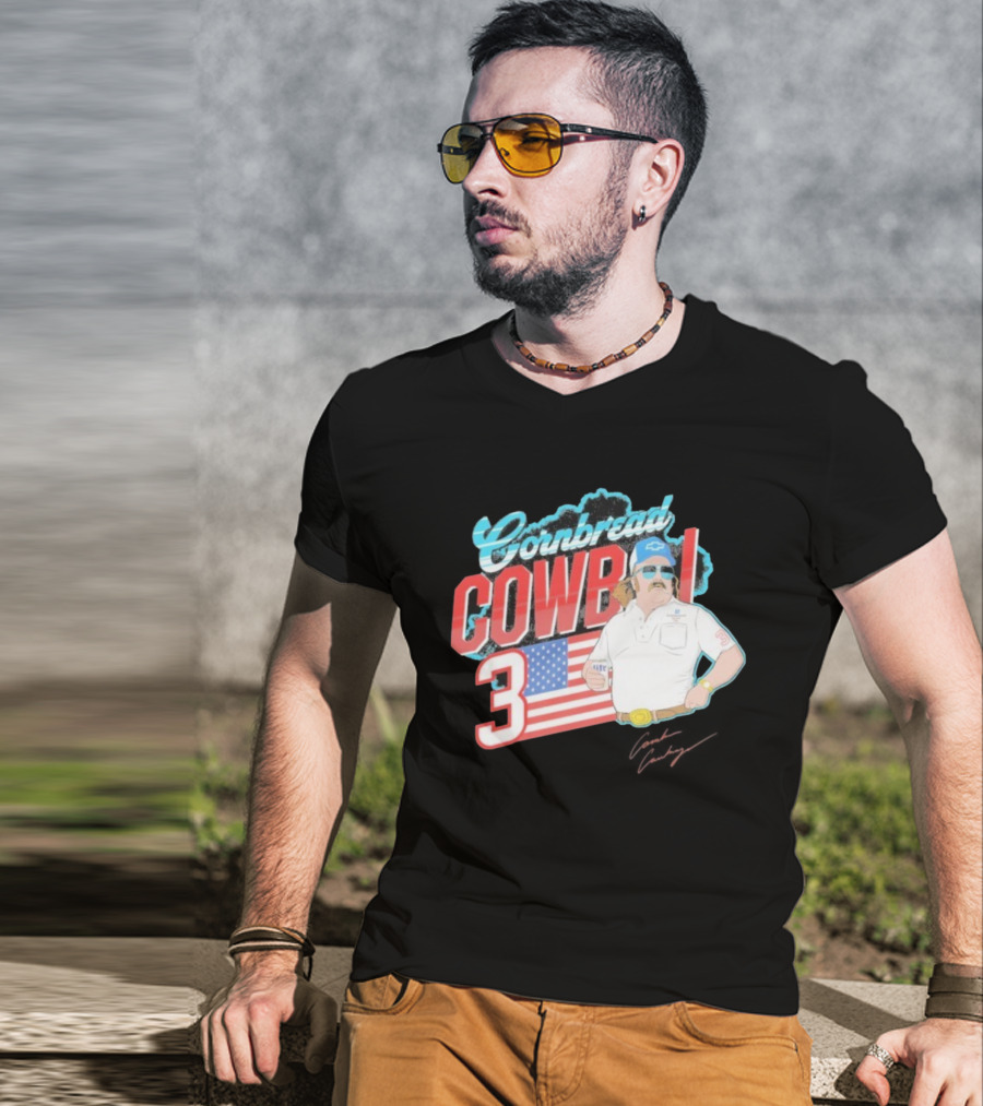 Cornbread Cowboi American Flag 3 Racing Fan T-Shirt