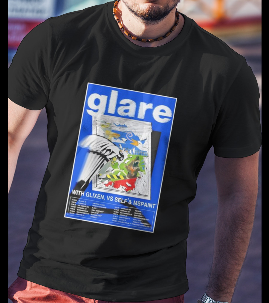 Glare Tour December 2025 With Glixen VS Self MSPAINT Concert Dates T-Shirt