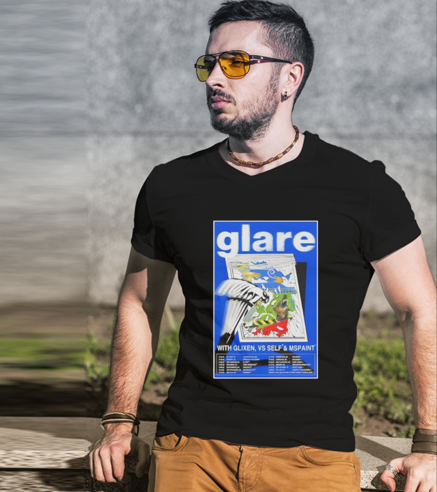 Glare Tour December 2025 With Glixen VS Self MSPAINT Concert Dates T-Shirt