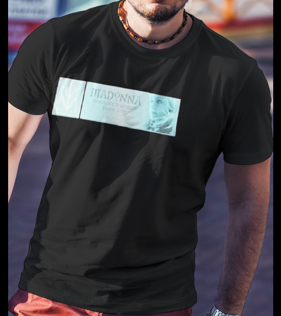 Madonna Drowned World Tour 2001 Blue Aesthetic Album Art T-Shirt