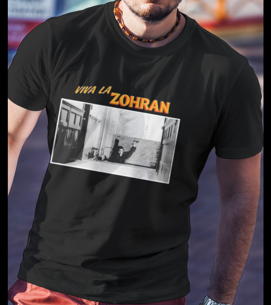 Viva La Zohran Zohran Mamdani Black And White Hallway Enthusiastic Expression T-Shirt