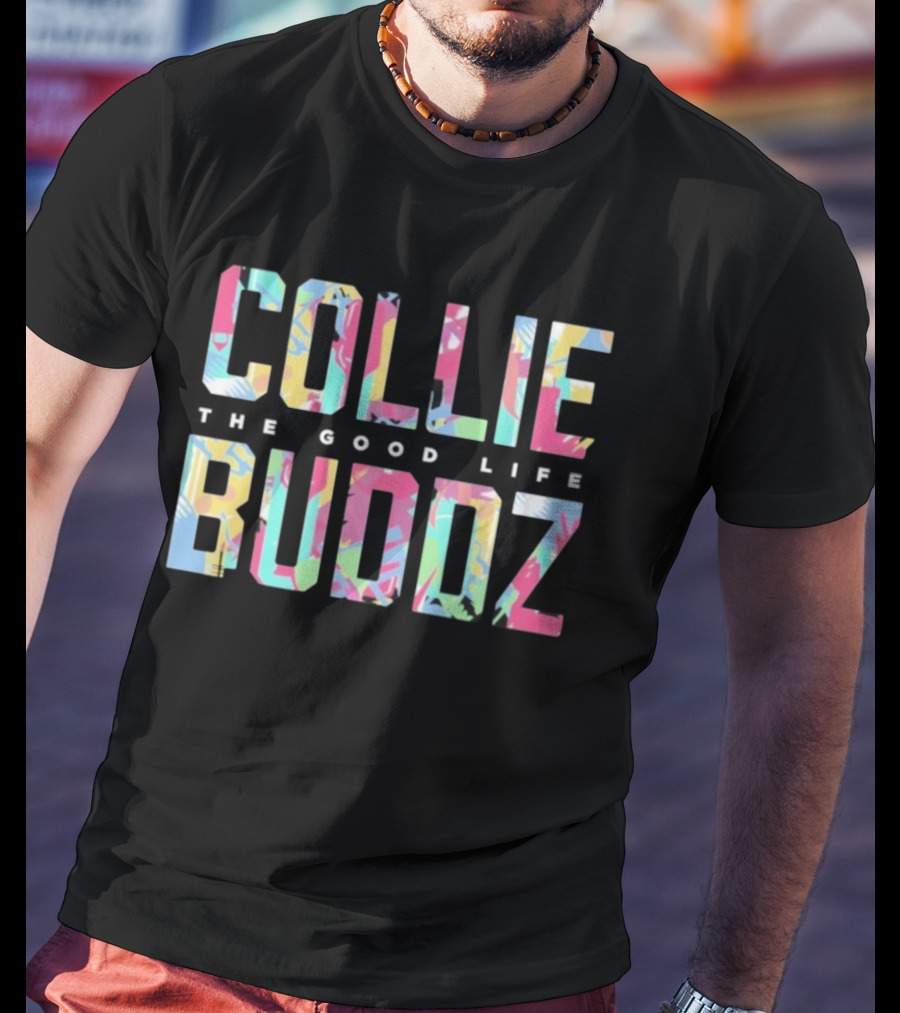 COLLIE BUDDZ The Good Life Bold Colorful Pattern T-Shirt