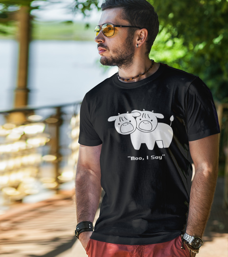 Cows Moo I Say Cute Double Cow Twins T-Shirt