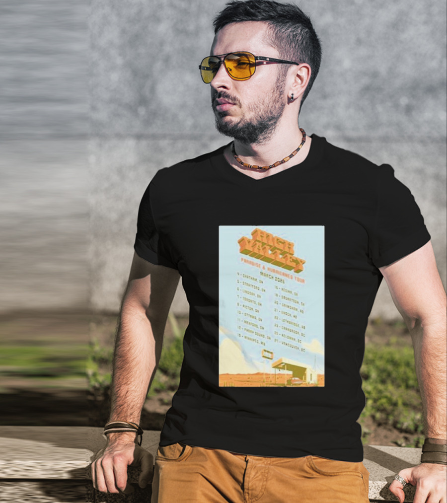 High Valley Paradise Hurricanes Tour 2026 March Dates Canada USA Locations T-Shirt
