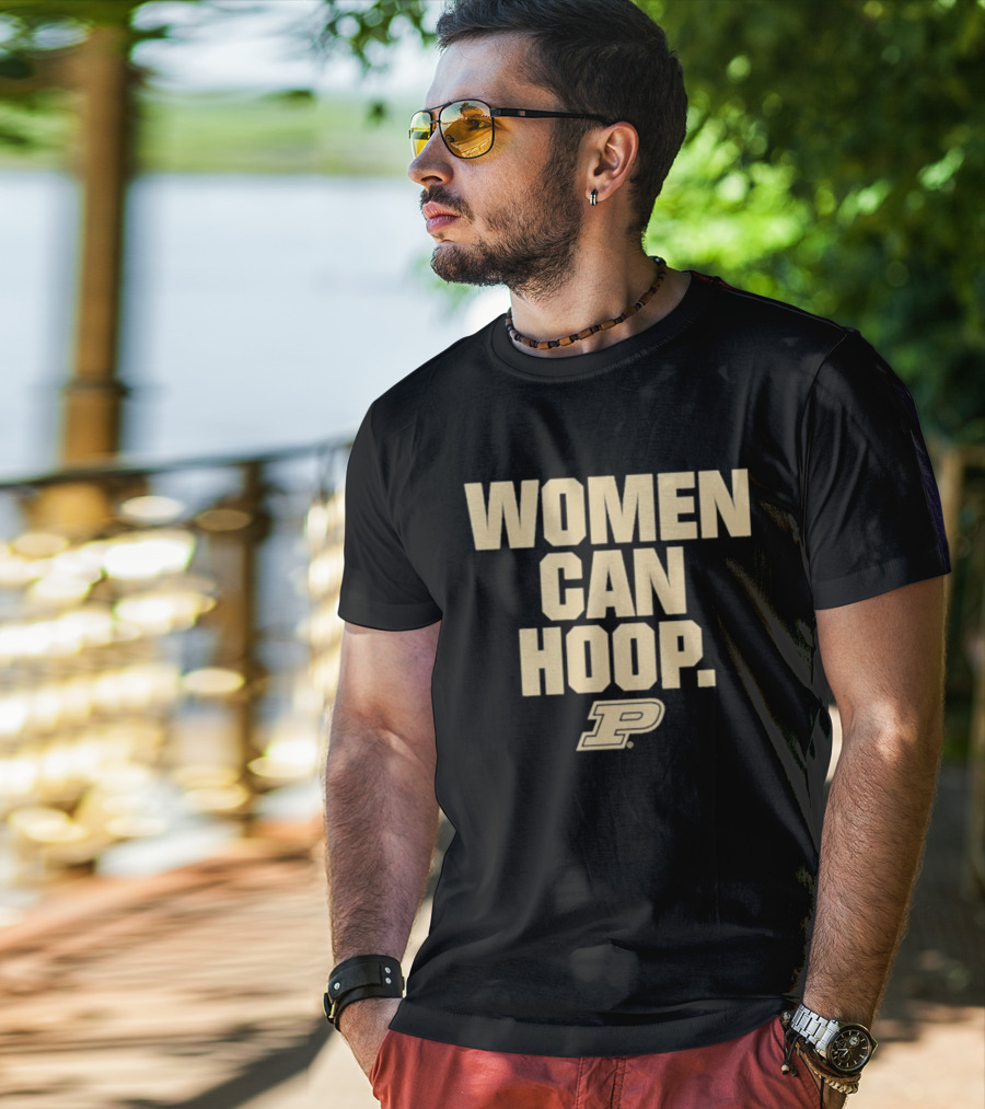 Purdue Boilermakers Women Can Hoop Basketball Logo T-Shirt
