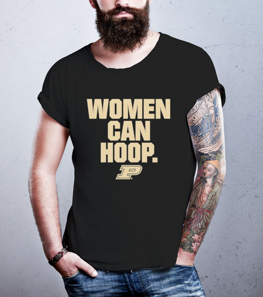 Purdue Boilermakers Women Can Hoop Basketball Logo T-Shirt