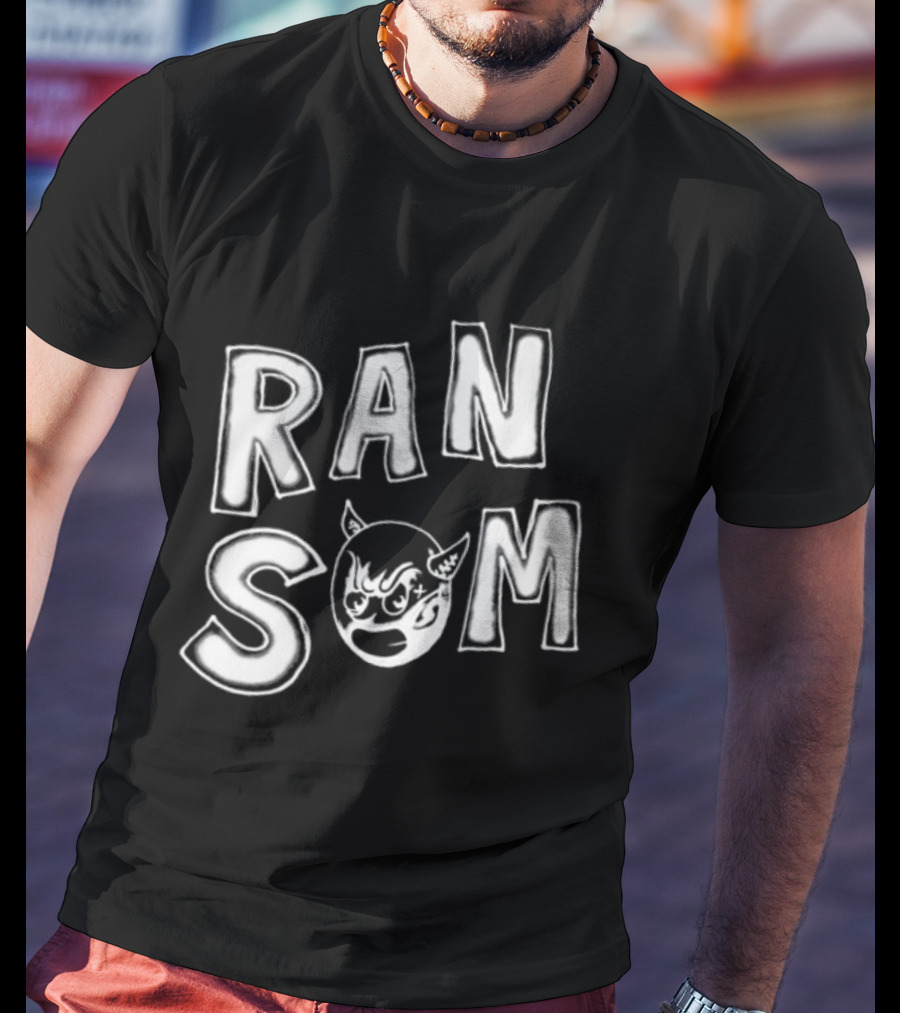 Ransom Devil Face Bold Text T-Shirt