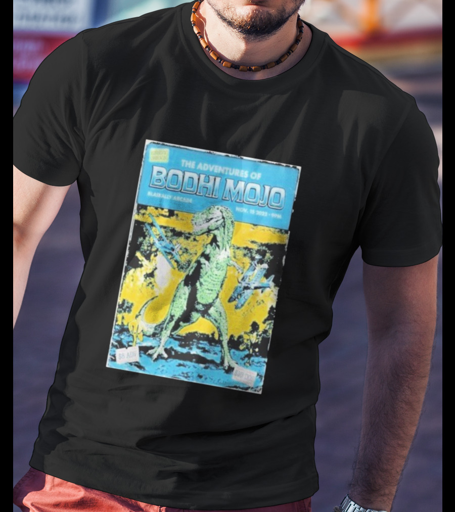 The Adventures Of Bodhi Mojo Nov 15 2025 Blairally Arcade Dinosaur Event T-Shirt