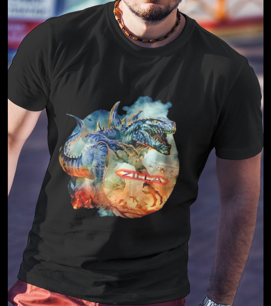 Zilla Monster Mania Epic Battle Chaos Scene T-Shirt