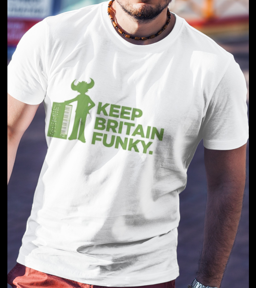 Keep Britain Funky Buffalo Man Keyboardist T-Shirt