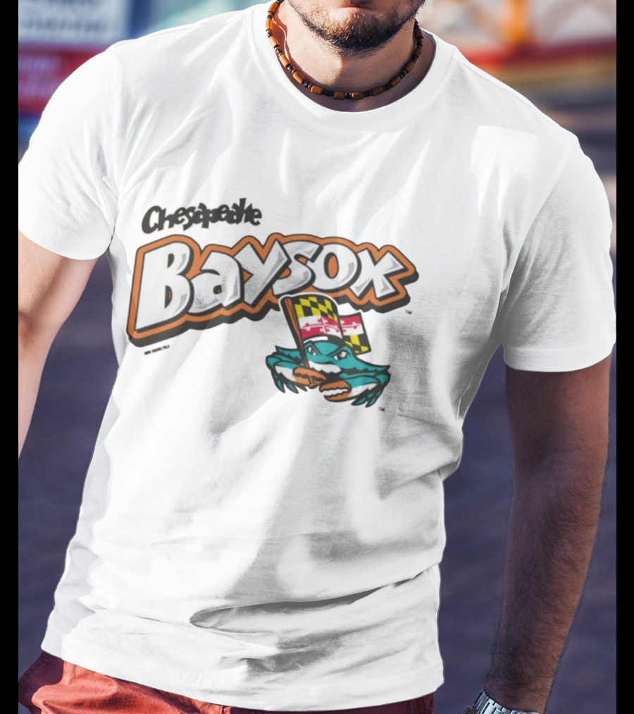 Chesapeake Baysox Toddler Barksdale Carolina Team Logo With Maryland Flag Crustacean T-Shirt