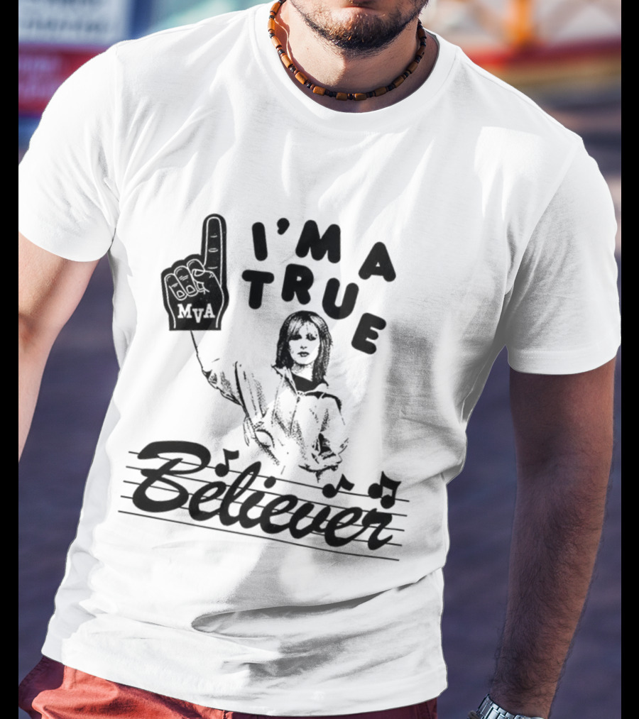 I'm A True Believer Finger Point Music Notes T-Shirt