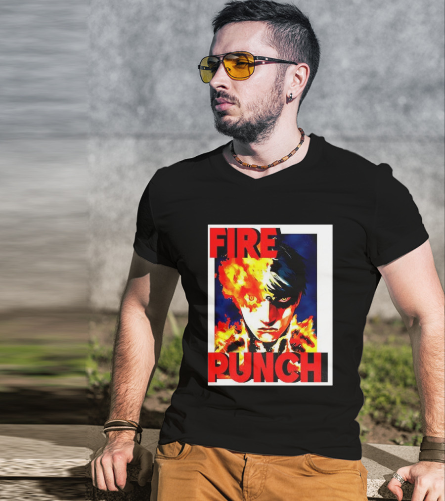 FIRE PUNCH Agni Burning Half Face Manga T-Shirt
