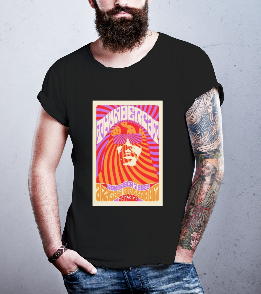 Thundercat November 2025 Aragon Ballroom Chicago Psychedelic Tour T-Shirt