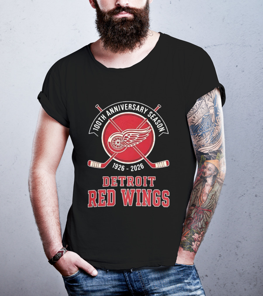 Detroit Red Wings 100th Anniversary Season 1926-2026 T-Shirt