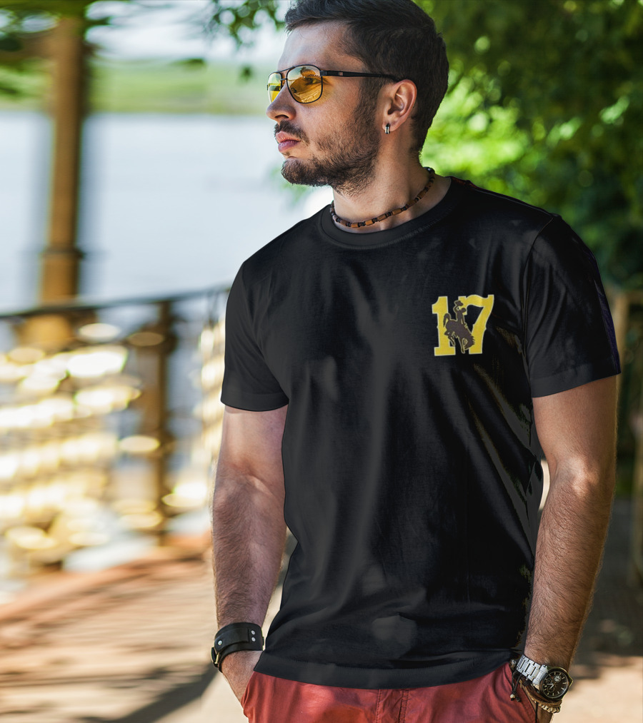 Josh Allen 17 Once A Poke Always A Poke Cowboy Logo T-Shirt