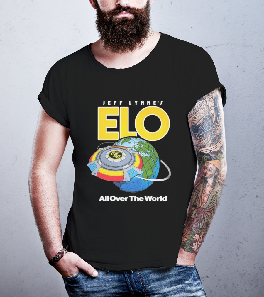 Jeff Lynne's ELO All Over The World Spaceship Globe T-Shirt
