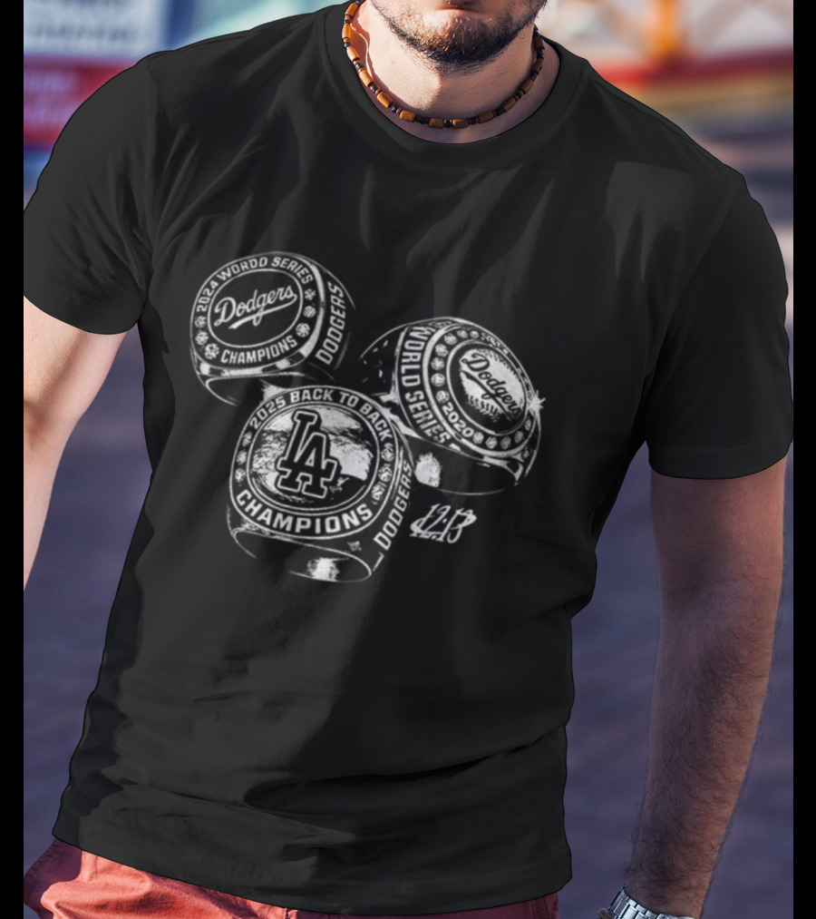 Kike Hernandez Three Rings LA Dodgers Triple Champ 2025 T-Shirt