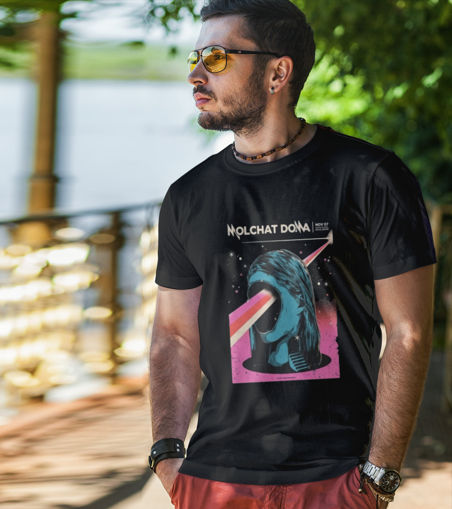 Molchat Doma November 7 2025 Royal Center Bogotá Colombia Head Psychedelic Laser Art Scene T-Shirt