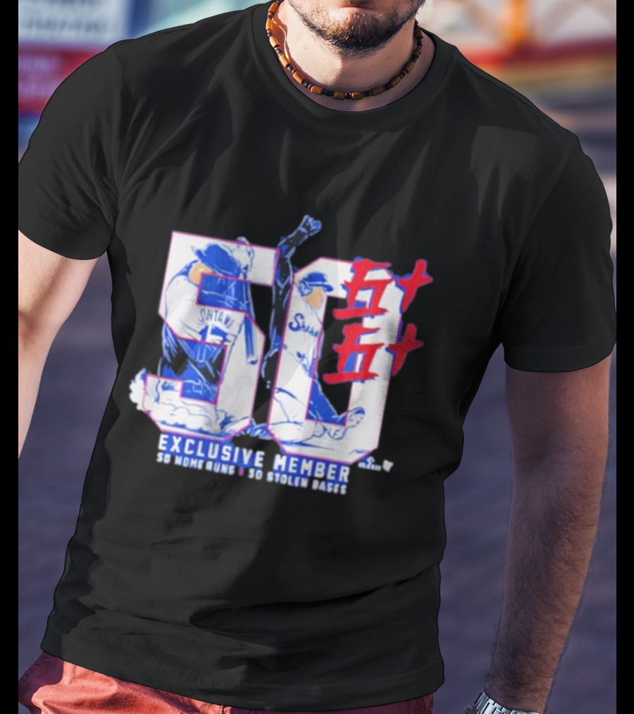 Shohei Ohtani Exclusive Member 50 Home Runs 50 Golden Bases T-Shirt